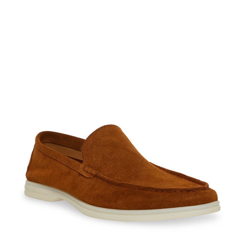 Brown Steve Madden Larken Suede Men's Loafers | PH 1865UQL